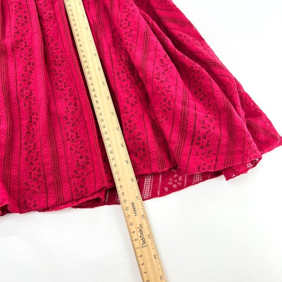 Free People Tu Es La Tunic Dress Womens Small Pink Floral Lace Lined Back Zip - Picture 5 of 6